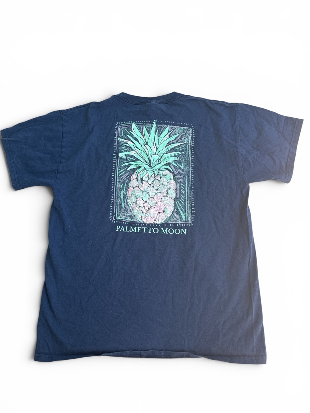 Palmetto Moon Pineapple Graphic Tee – Navy – Size Medium